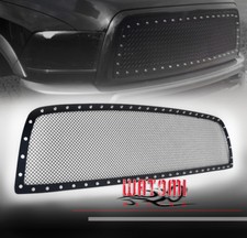 FOR 09-12 RAM 1500 FRONT UPPER RIVET STAINLESS STEEL MESH GRILLE INSERT BLACK