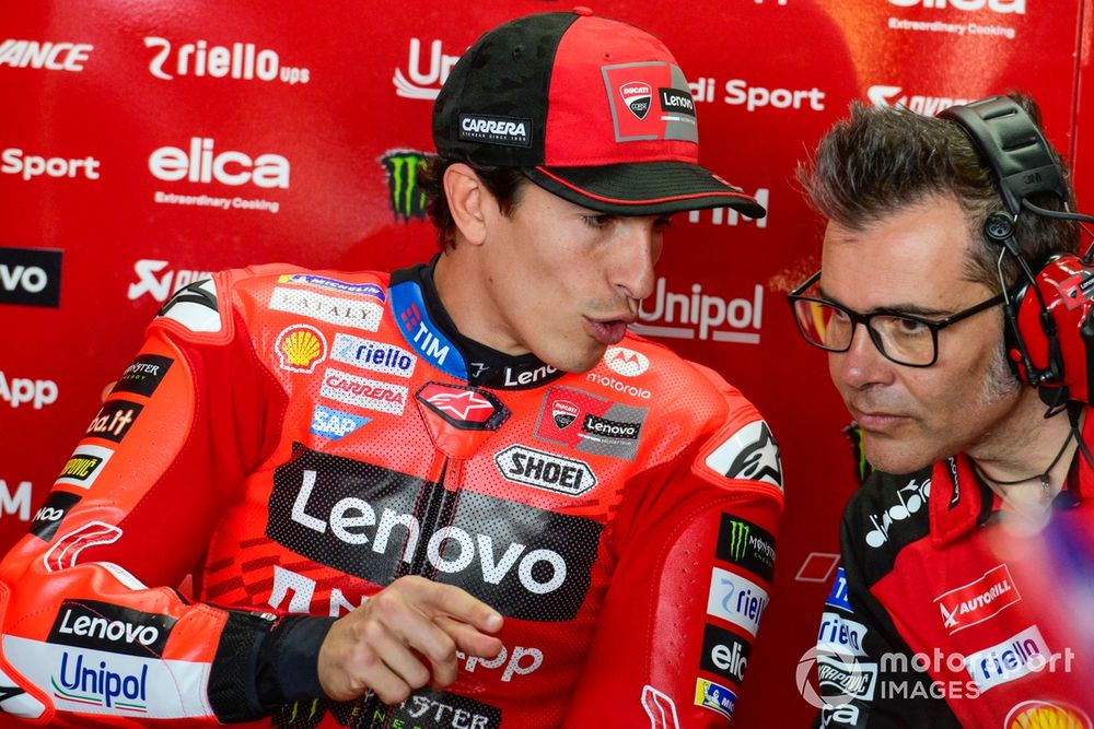 Marc Marquez, Ducati Team, et son ingénieur Marco Rigamonti