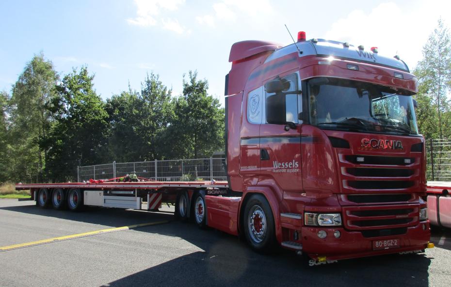 Wessels Transport Rijssen - 2016 Scania R450 6x2/4 tractor - 2025 Pacton low deck flatbed semi-trailer - 2