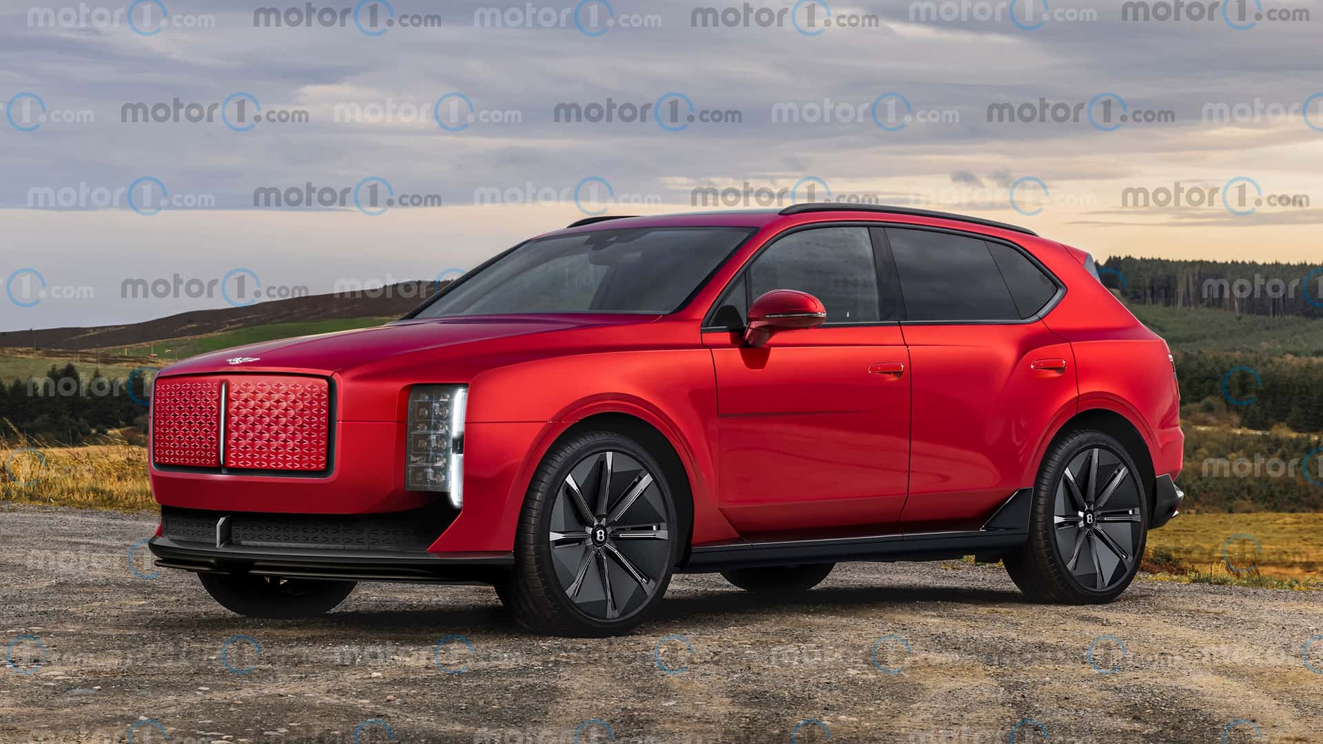 The compact Bentley SUV, rendering by Motor1.com