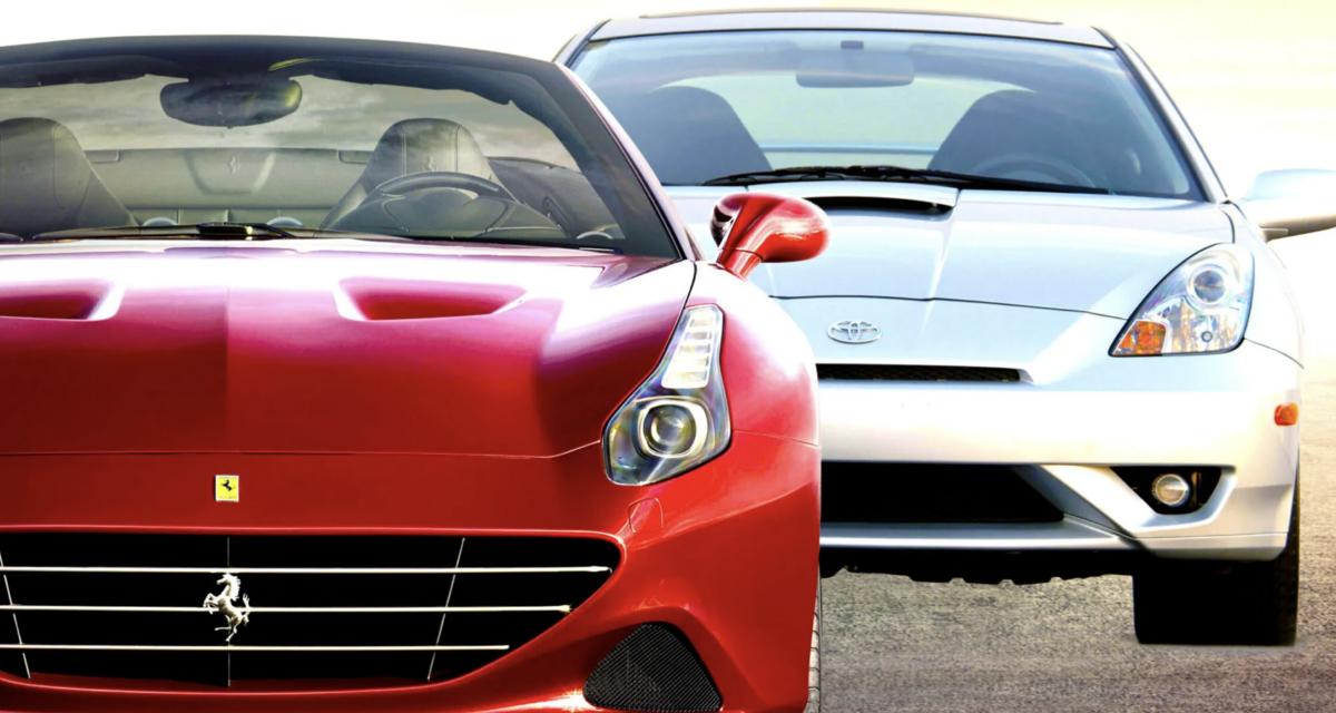 Un mécanicien Ferrari se fait rattraper par une Toyota