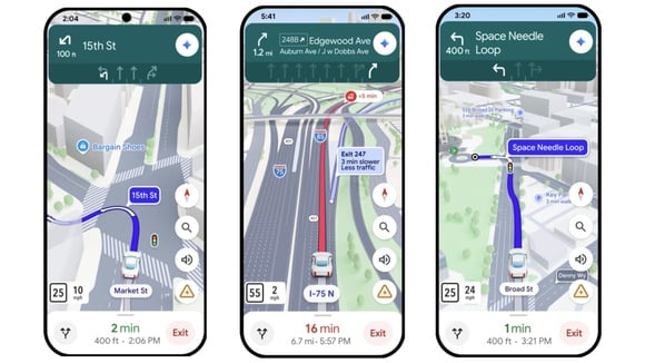 Outre la vue immersive, la refonte visuelle de Google Maps permettra aussi d'obtenir des infos d'itin&eacute;raires plus pertinentes. &copy; Google