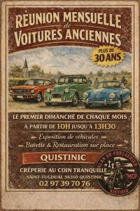 Réunion mensuelle de voitures anciennes