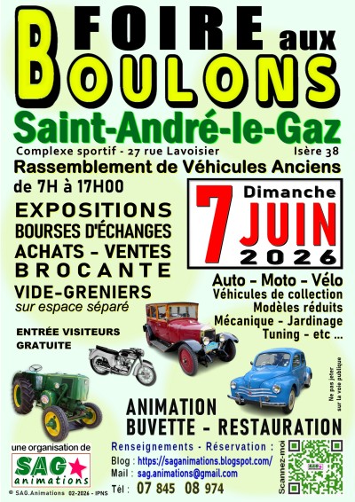 Foire aux Boulons de Saint-André-le-Gaz – Rassemblements, Expositions, Brocante et Vide-greniers