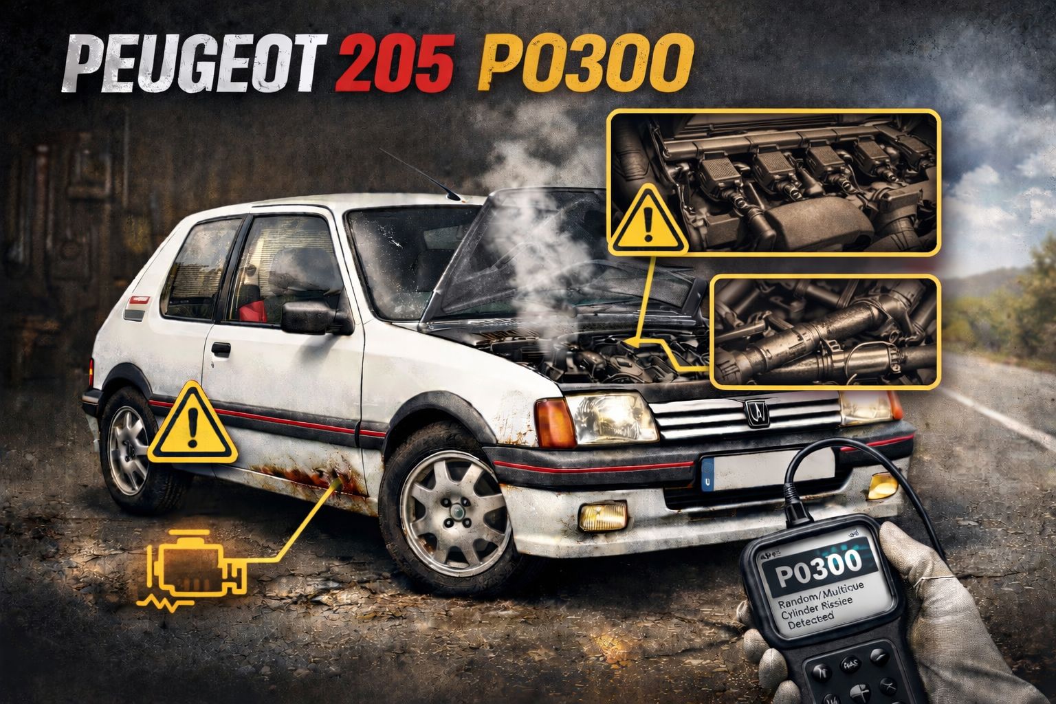 Code P0300 sur Peugeot 205 : causes, symptômes et solutions