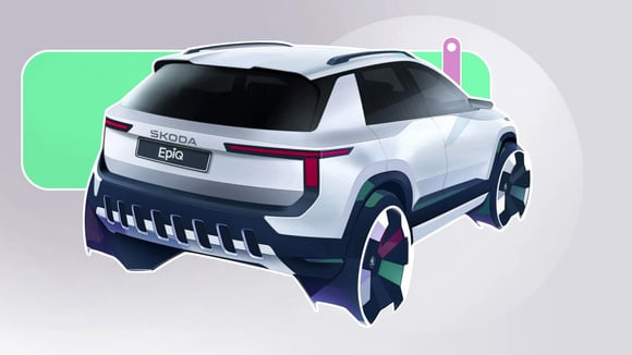 L’Epiq est le premier modèle de série à appliquer pleinement le nouveau langage de design Modern Solid de la marque.  © Skoda