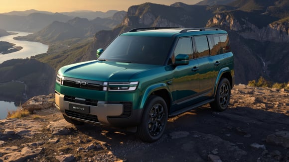 Avec un design aussi particulier, le Ti7 ne peut cachr une inspiration du côté de chez Land Rover. © BYD