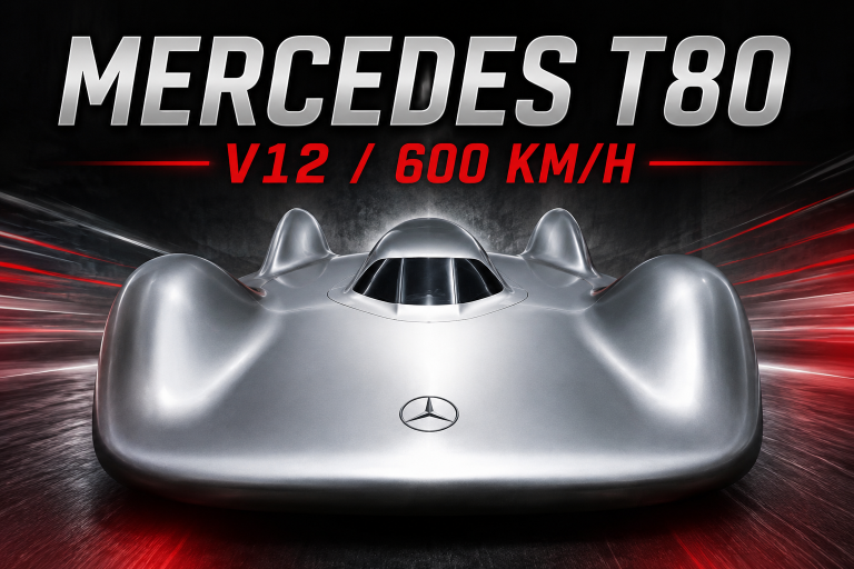 Mercedes T80 : la voiture folle qui voulait dépasser les 600 km/h