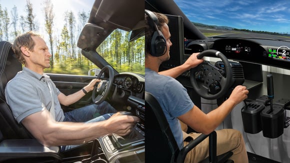 En voie de raréfaction sur les "vraies" sportives, la boîte manuelle a plutôt tendance à se développer dans le simracing. © Didier RIC