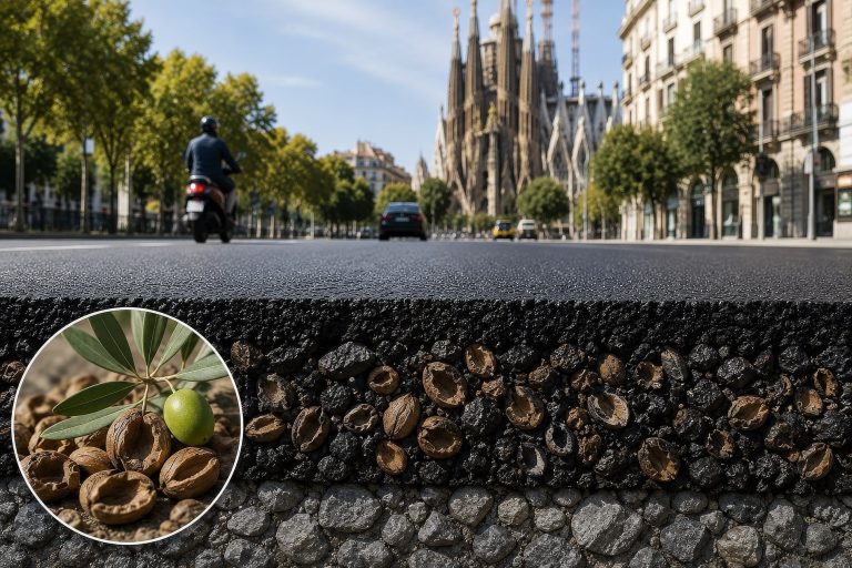 Barcelone transforme les noyaux d’olives en asphalte anti-CO2